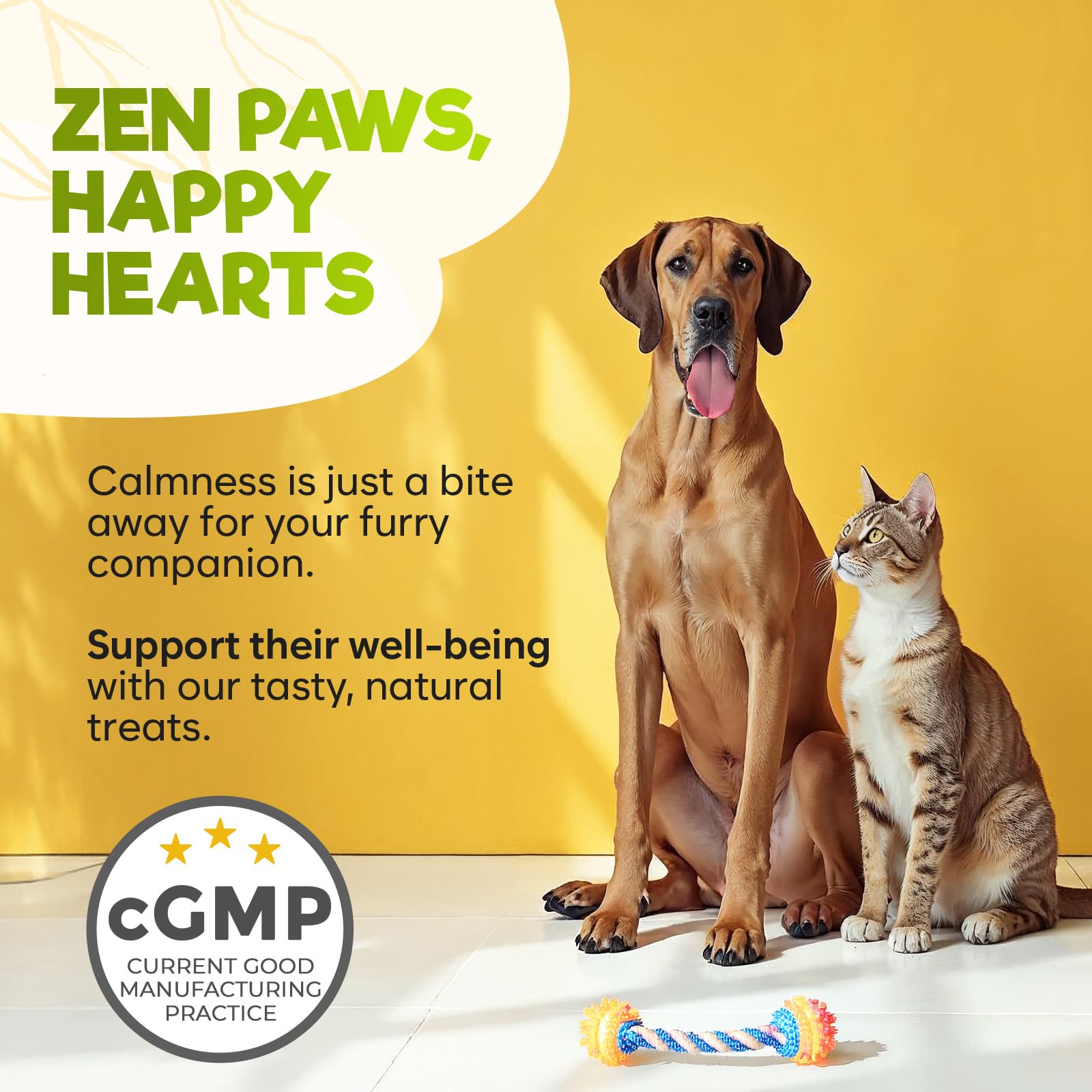 ZENO vet-approved calming chews rely on hemp and herbal ingredients for mindful peace.