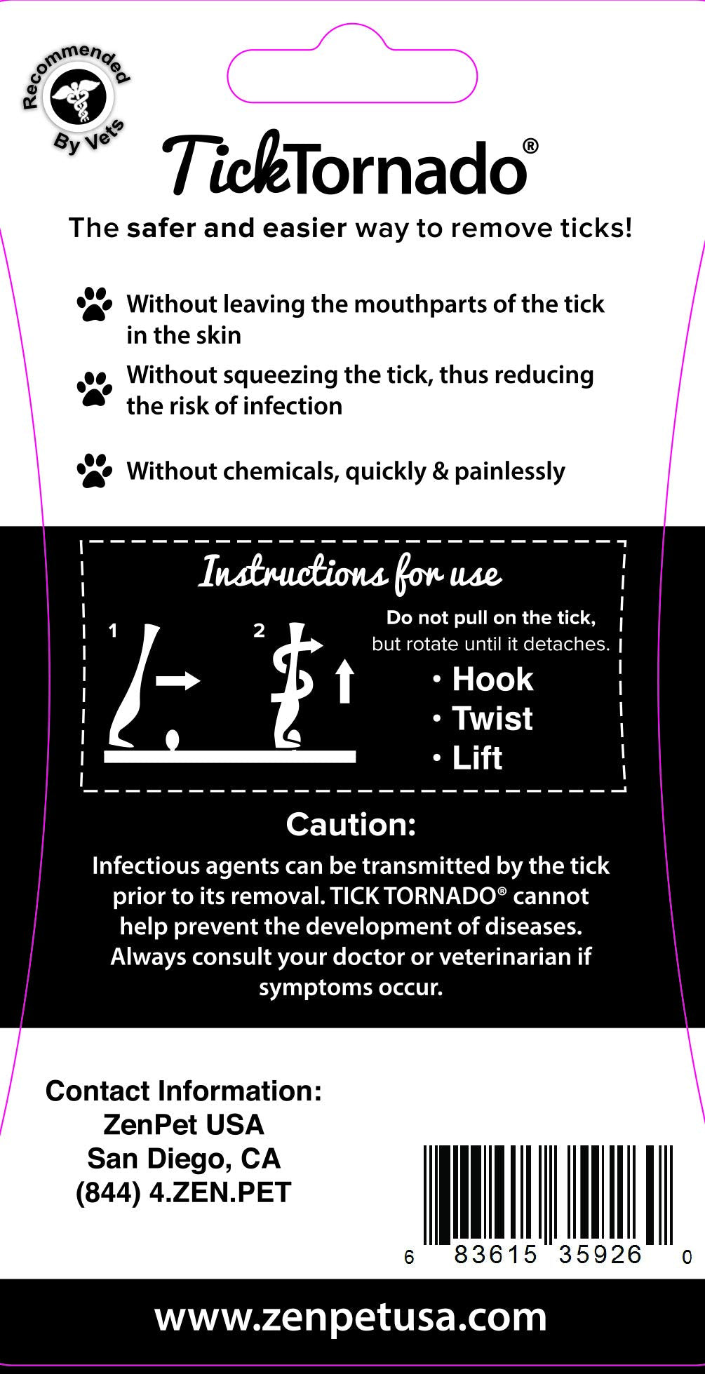 ZenPet Tick Tornado in use on a dog for safe tick removal outdoors