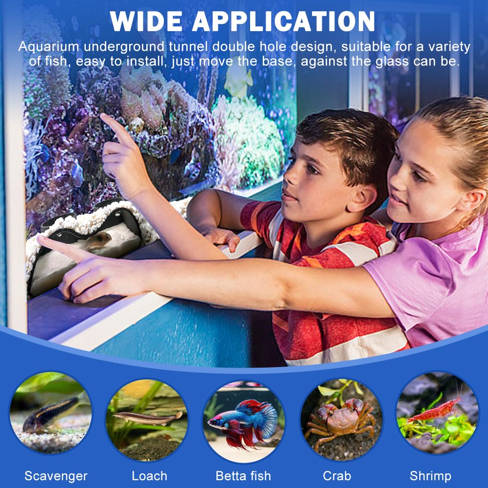 Zenquark decorative tunnel complements pleco, loaches, and shrimp habitats.