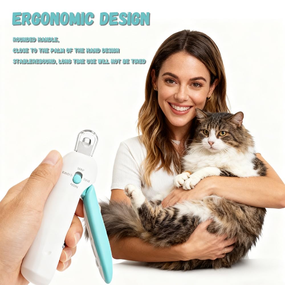 Zensrij blue cat nail clipper in a calm grooming session