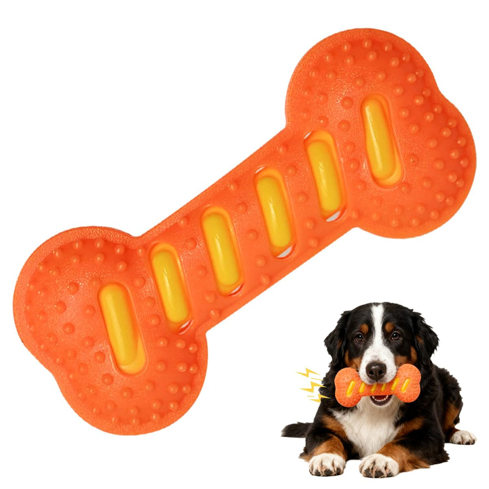 Zensrij dog squeaky toy bone offers durable squeaks to extend play for aggressive chewers