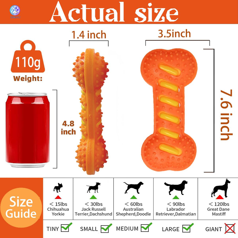 Zensrij natural rubber dog toy shows safe chewing with gentle bounce