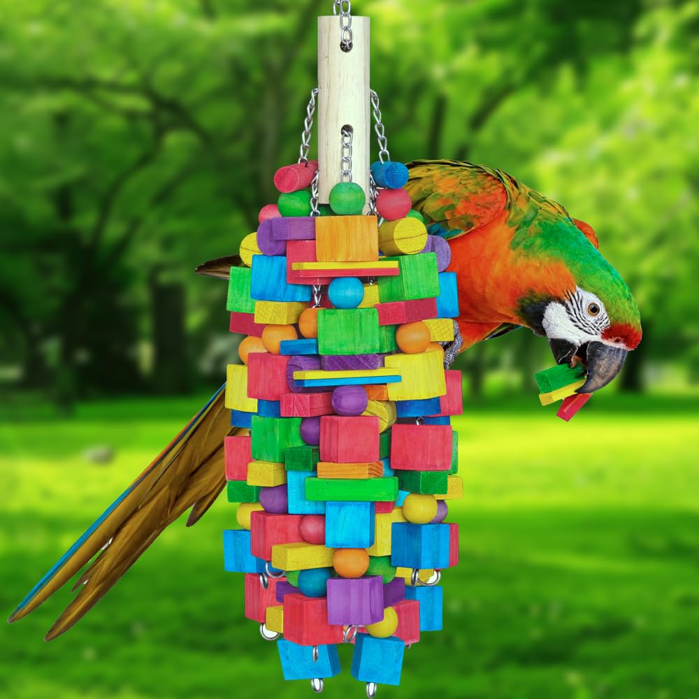 Zephyriel extra-large bird toy splinter-free finish ensures safe chewing and exploration.