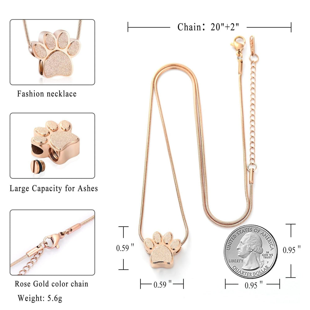 zeqingjw heart-shaped ashes necklace with paw design, a sentimental keepsake.