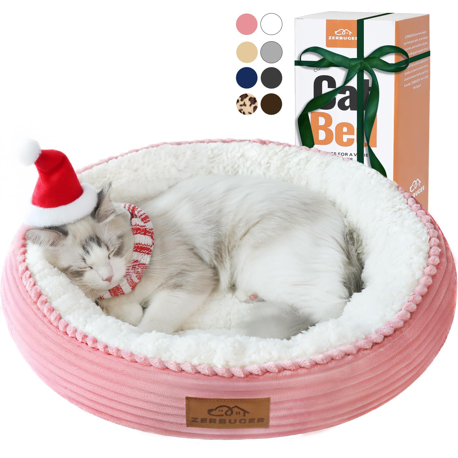 Zerbuger 20in washable cat bed closeup fluffy surface ideal for cozy naps