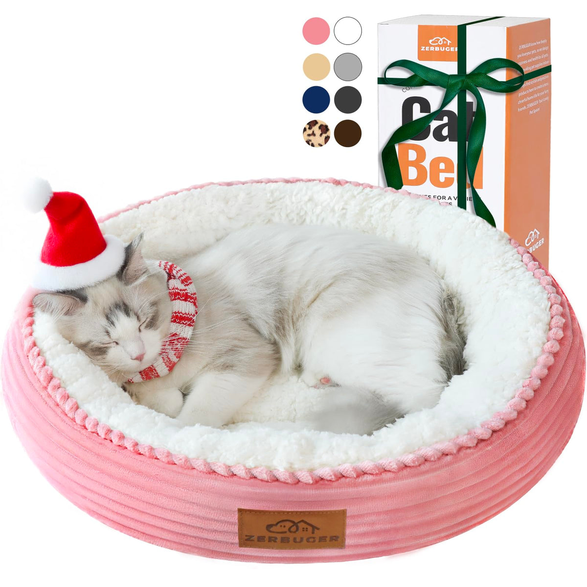 Zerbuger 20in washable cat bed closeup fluffy surface ideal for cozy naps