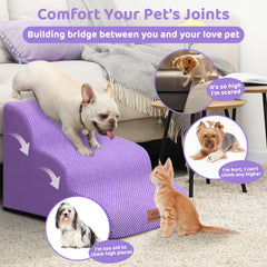 Zerbuger 4-step dog ramp for high bed or window purple