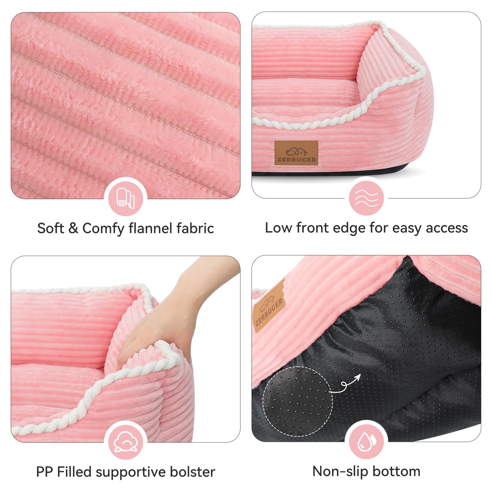 Zerbuger bed suitable for indoor outdoor use with plush surface