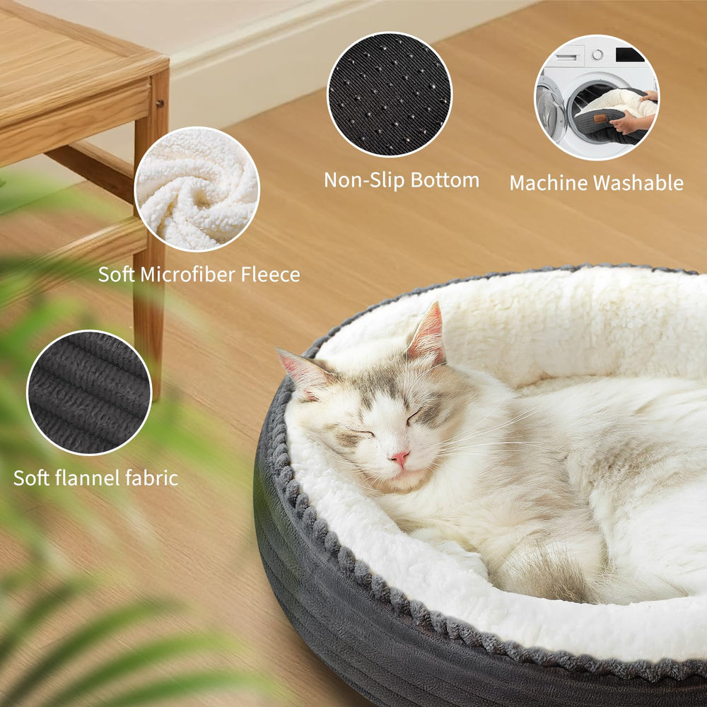 Zerbuger cat bed easy-care design stays clean with machine washing.