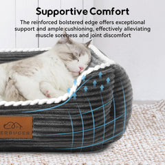 Zerbuger cat-dog-bed anti-slip-bottom keeps bed steady on floors.