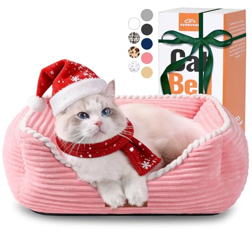 Zerbuger cat dog bed pink soft-top view for cozy naps