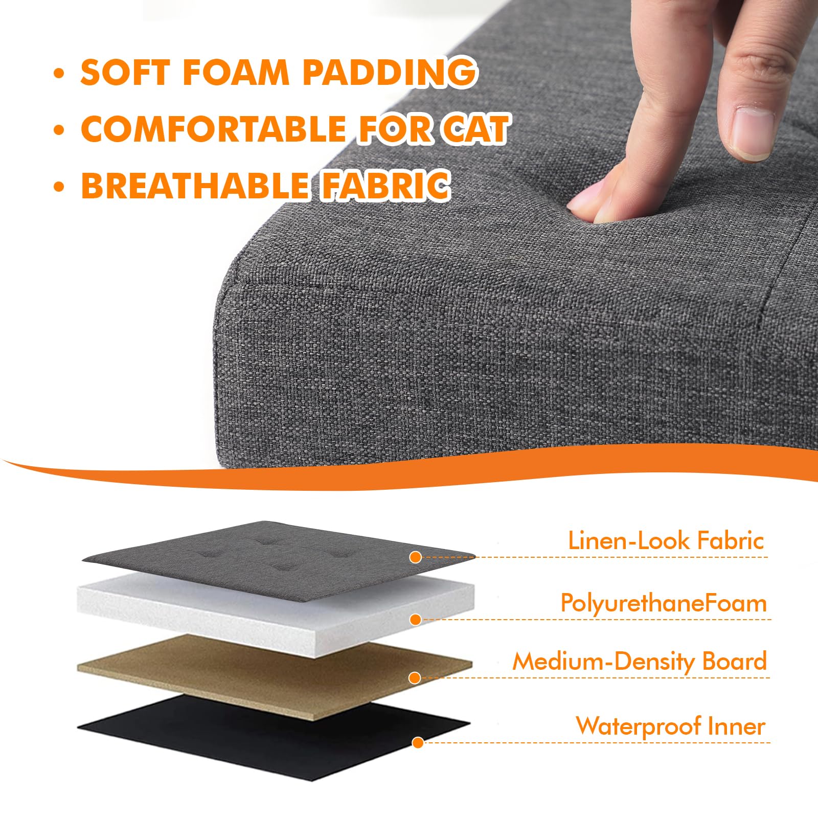 Zerbuger cat litter box enclosure interior space – roomy entry to dig and turn comfortably.