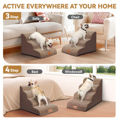 Zerbuger 3-step dog ramp helps small to medium dogs reach chairs safely