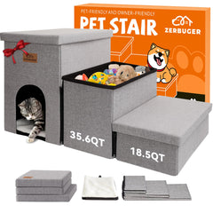 Zerbuger dog stairs 18in-steps offer easy bed access for pets.