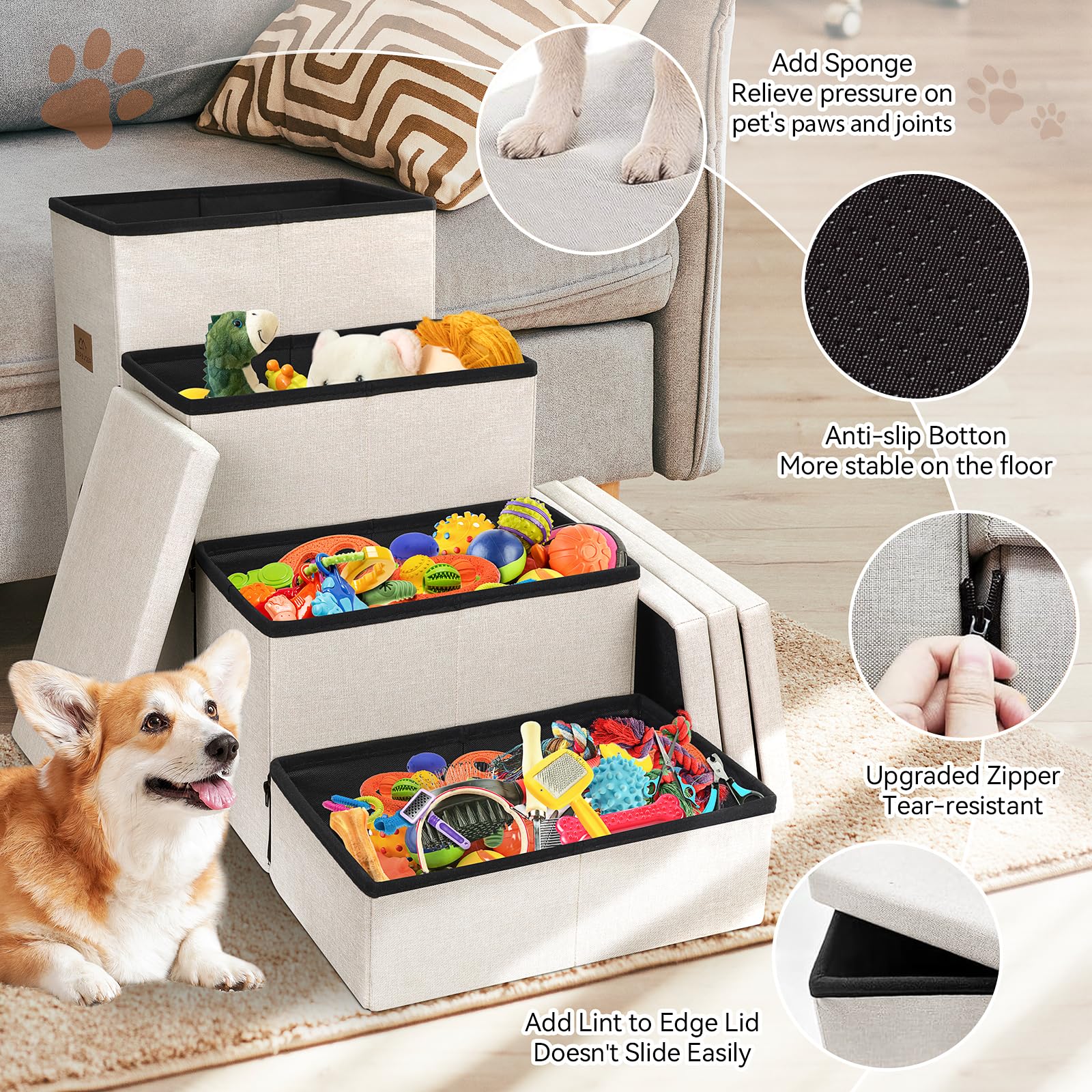 Zerbuger stairs easy assembly beige ideal gifting for pets
