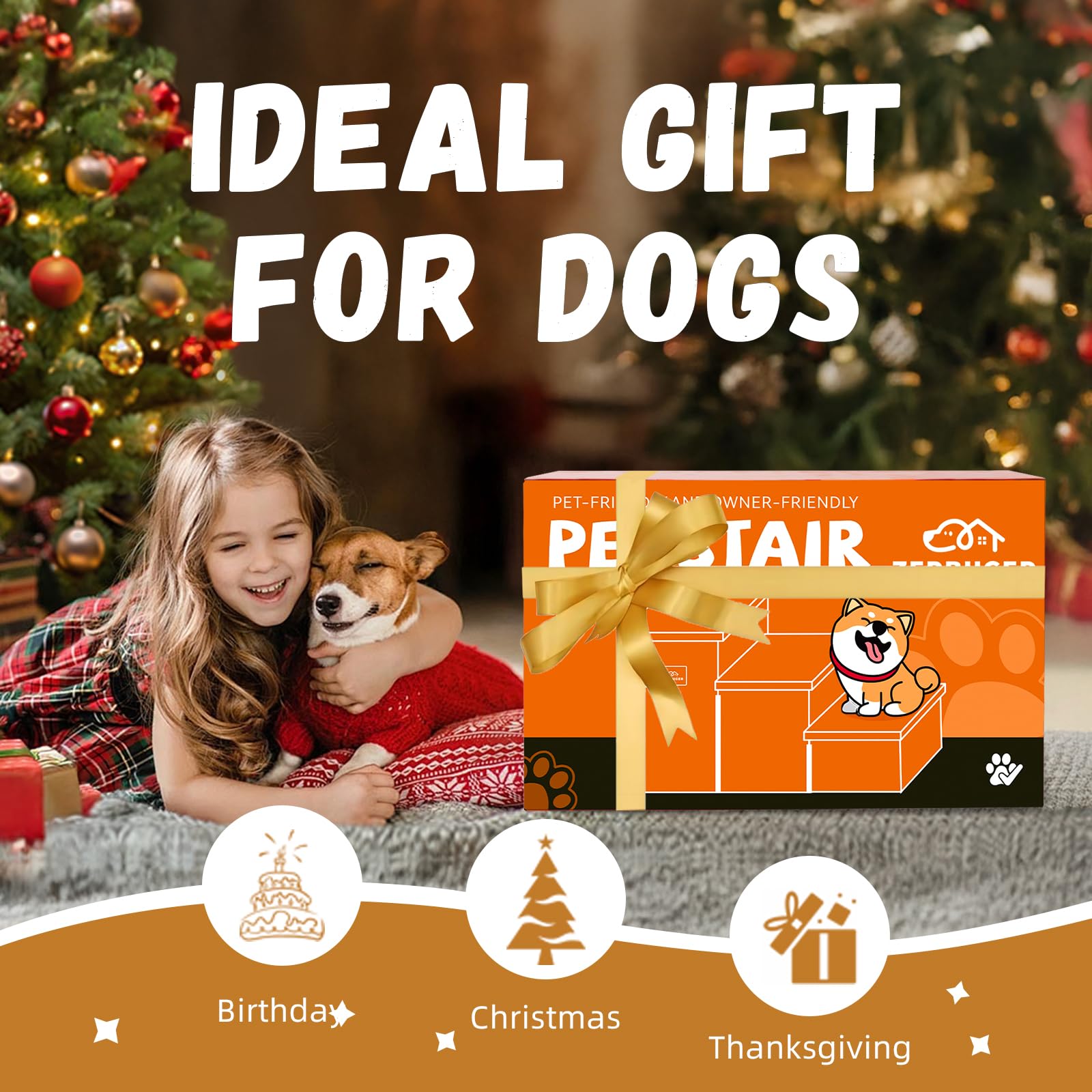 Zerbuger Dog Stairs pink color adds playful decor to home.