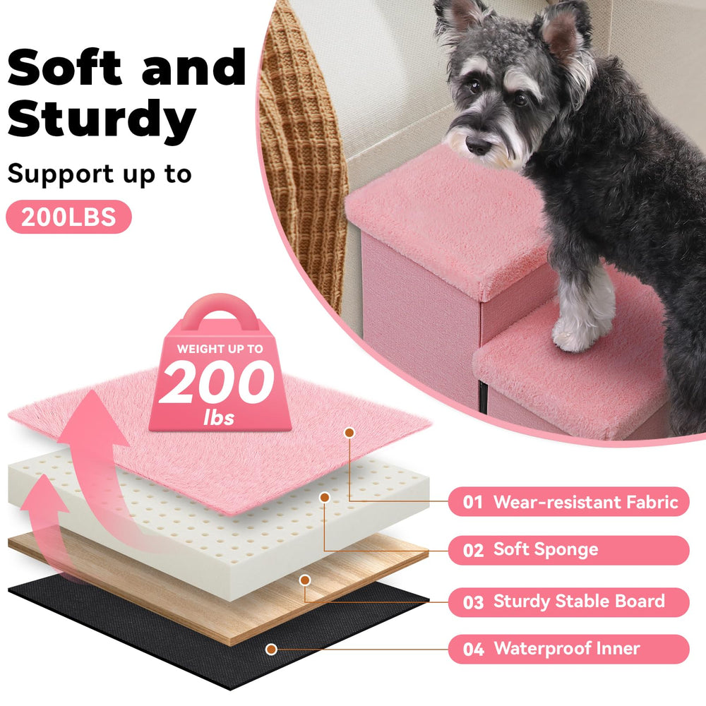 Zerbuger Dog Stairs wider steps for comfortable paw placement.