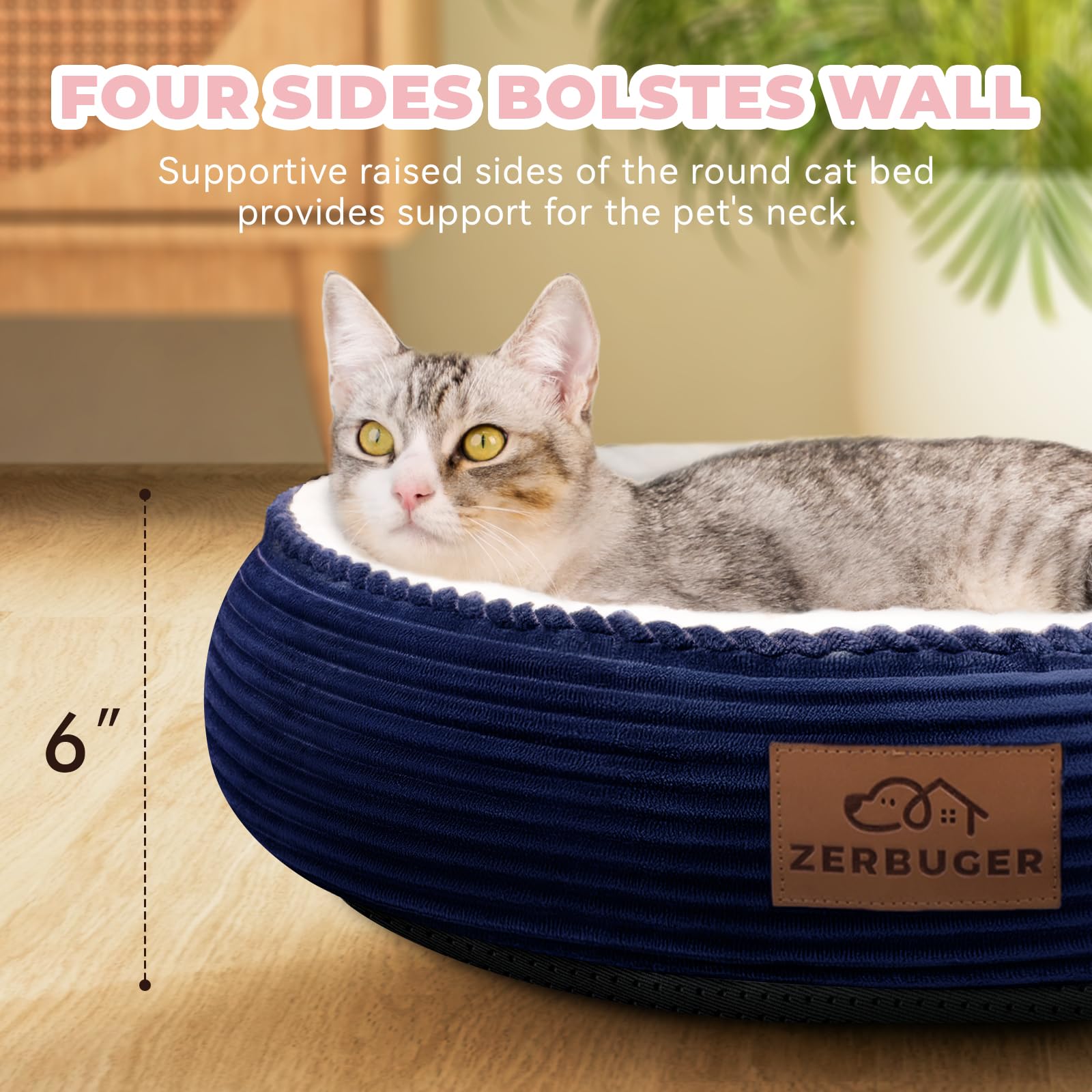 Zerbuger machine-washable pet bed stays clean between uses and easy to maintain.