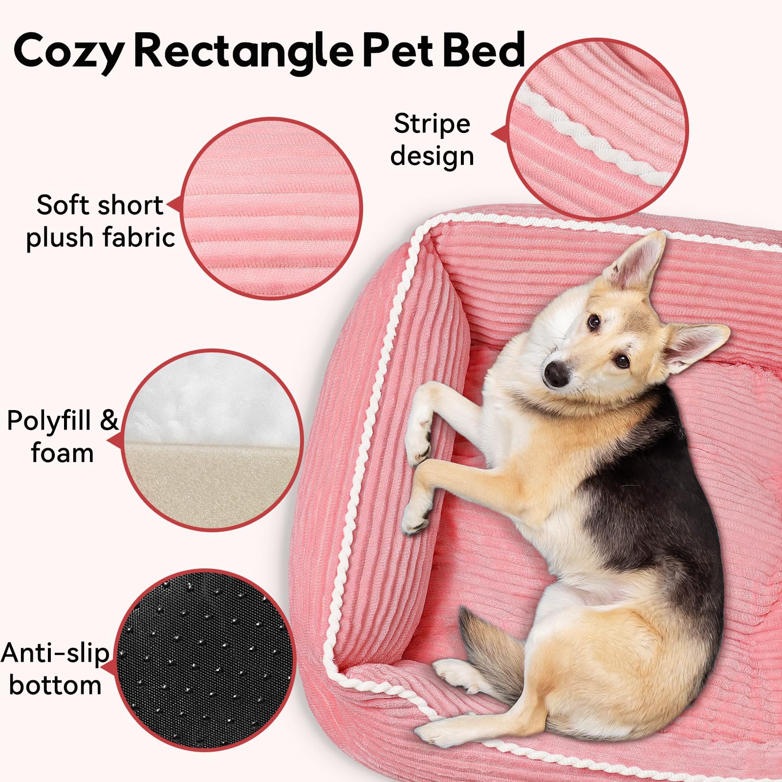 Zerbuger Orthopedic Dog Bed care-instructions highlight machine washable convenience.