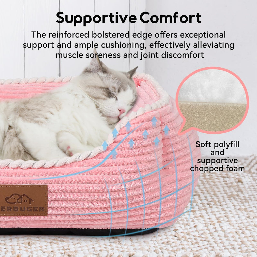 Zerbuger Orthopedic Dog Bed large pink foam-support image emphasizes restful sleep