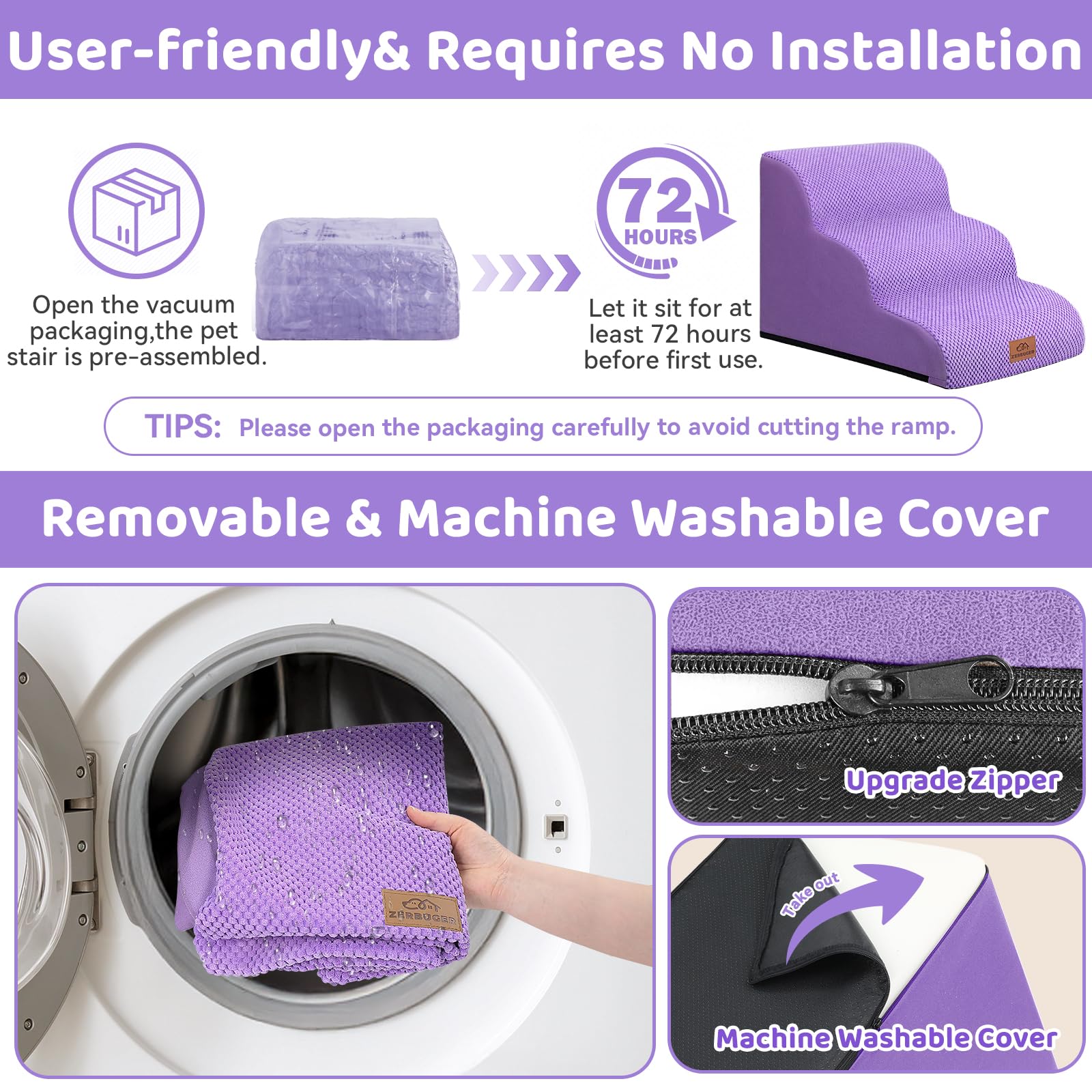 Zerbuger removable washable cover for quick cleaning