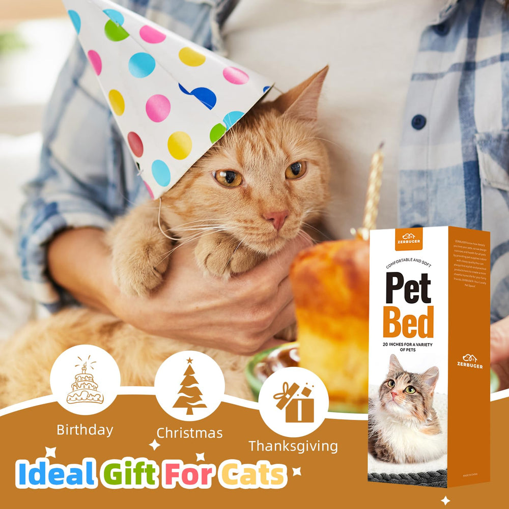 Zerbuger round-edge pillow cat bed highlighting neck support for restful naps.