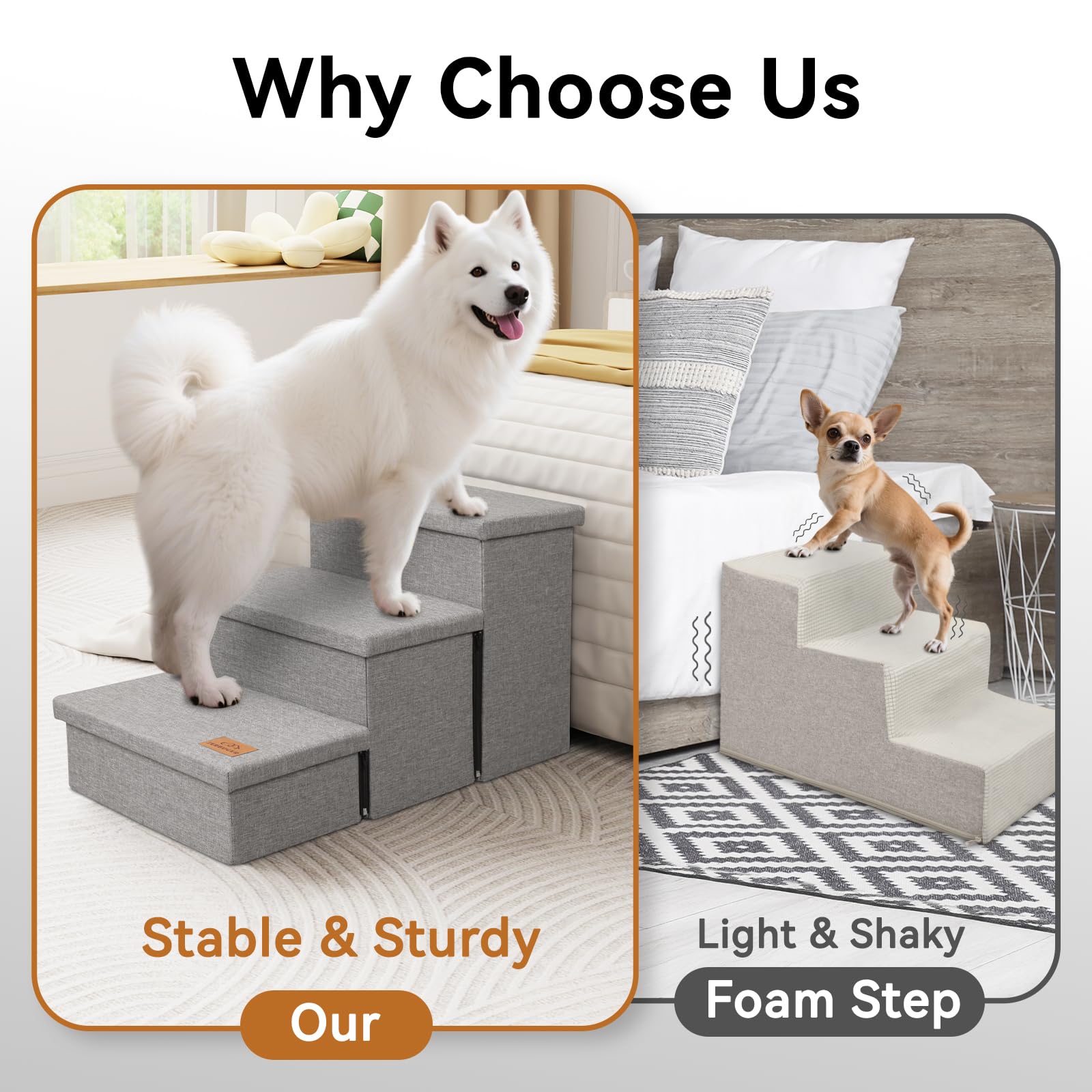 Zerbuger Wider Dog Stairs folded compact for simple storage