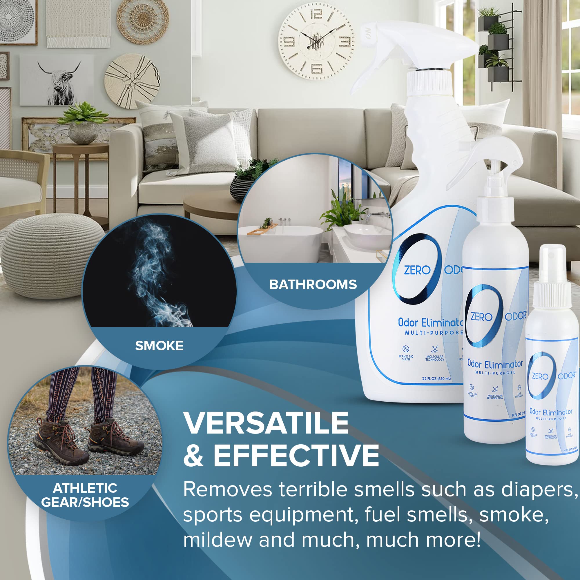 Zero Odor basement odor eliminator improves air feel in storage spaces.