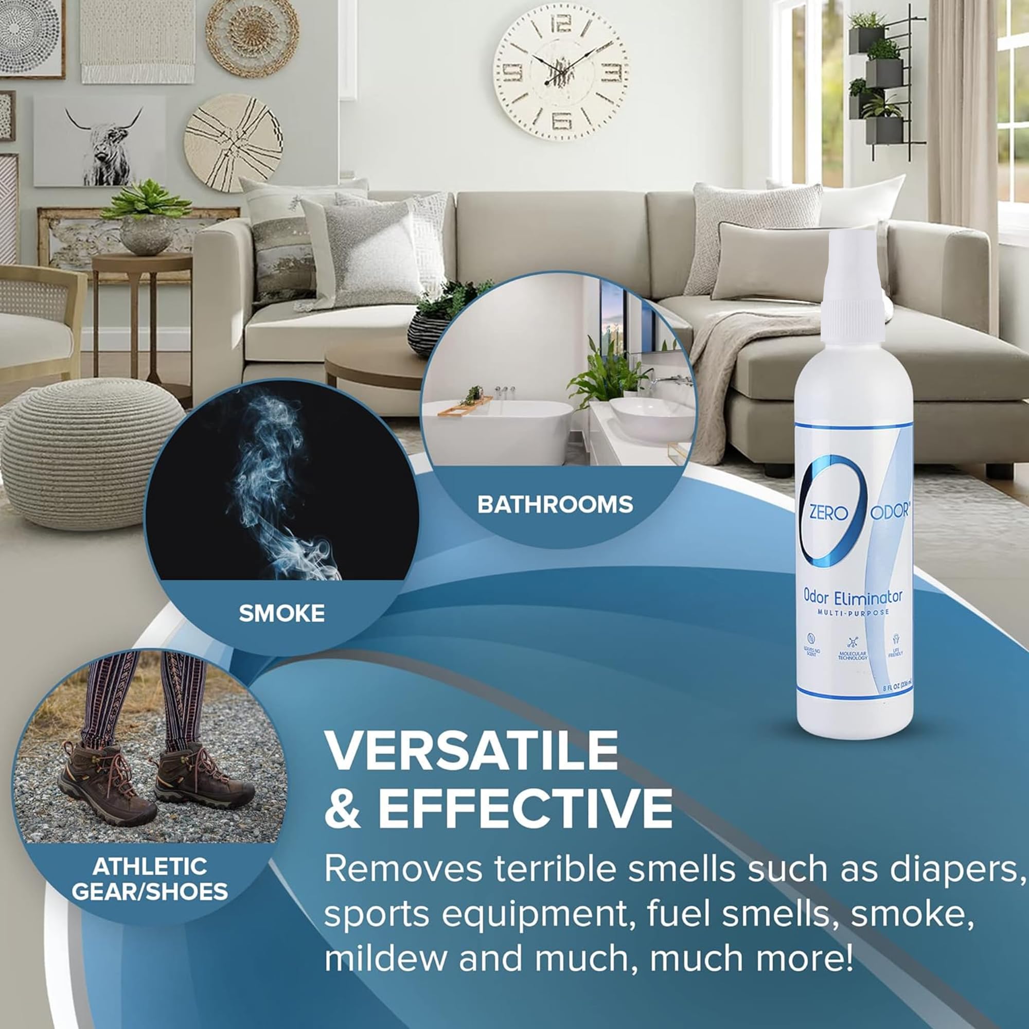 Zero Odor nursery-safe spray helps manage room odors gently.