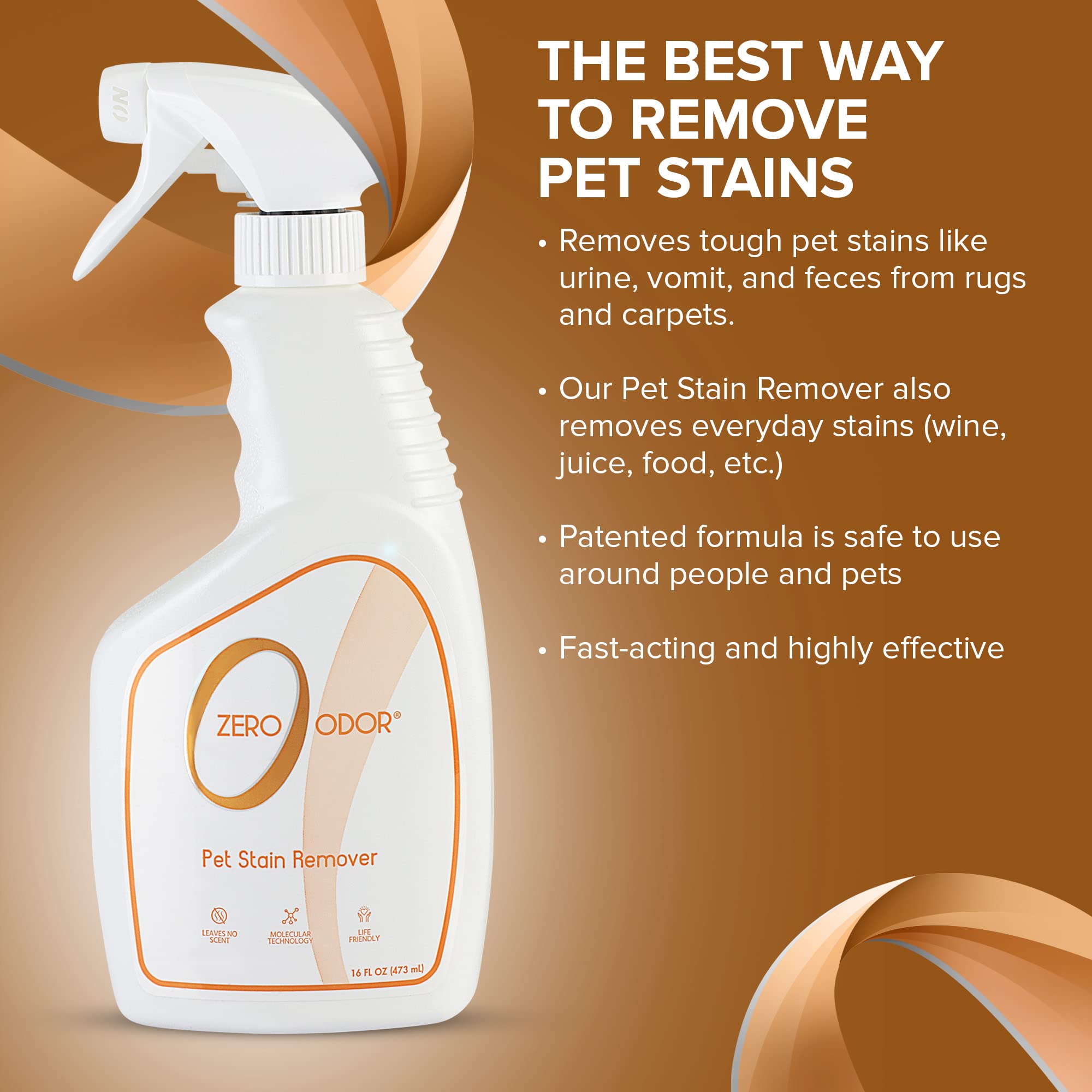 Zero Odor pet bed stain remover spray for fabrics.