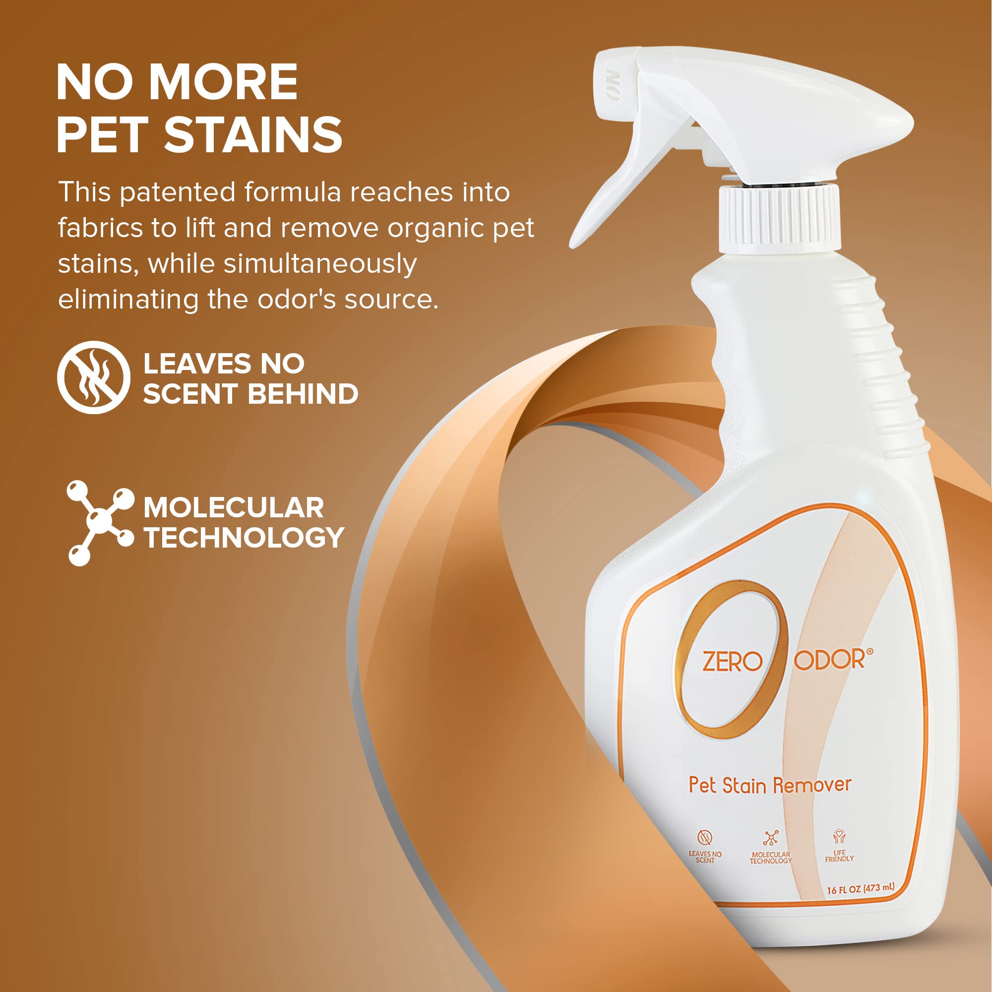 Zero Odor odor eliminator spray demonstrates pet odor removal in rooms.