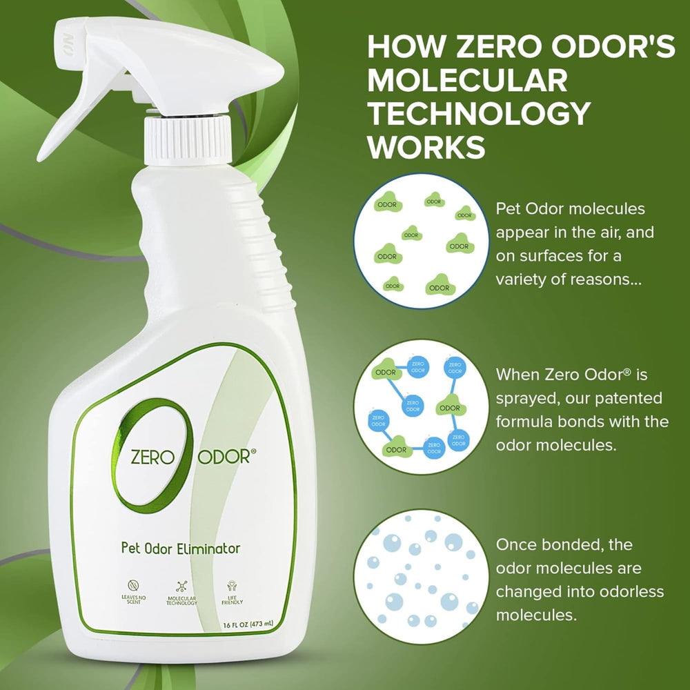Zero Odor carpet-deodorizer demonstrates deep-clean scent removal on floors.