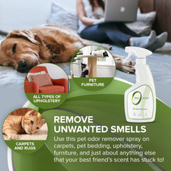 Zero Odor urine-cleaner-mist shows targeted cleanup of pet urine odors.