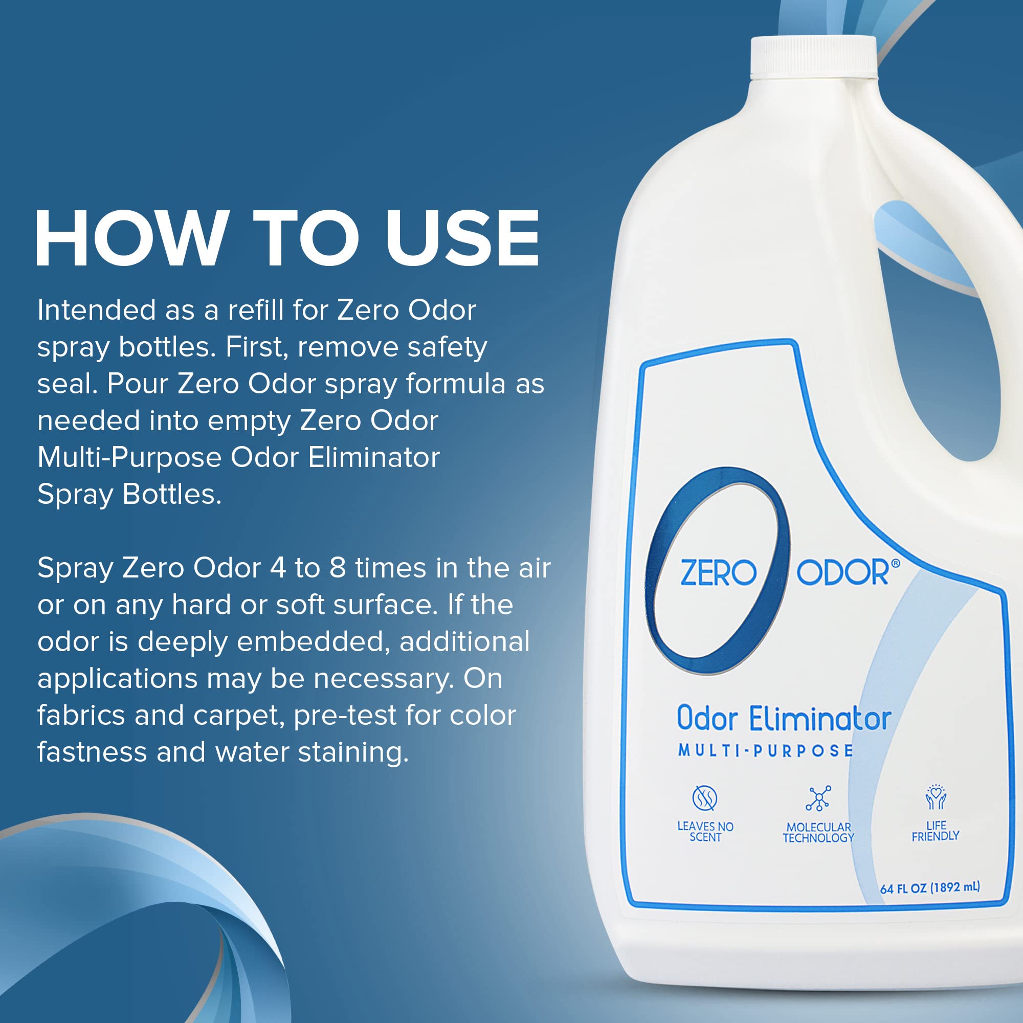 Zero Odor tracer scent indicator spray shows treated areas.