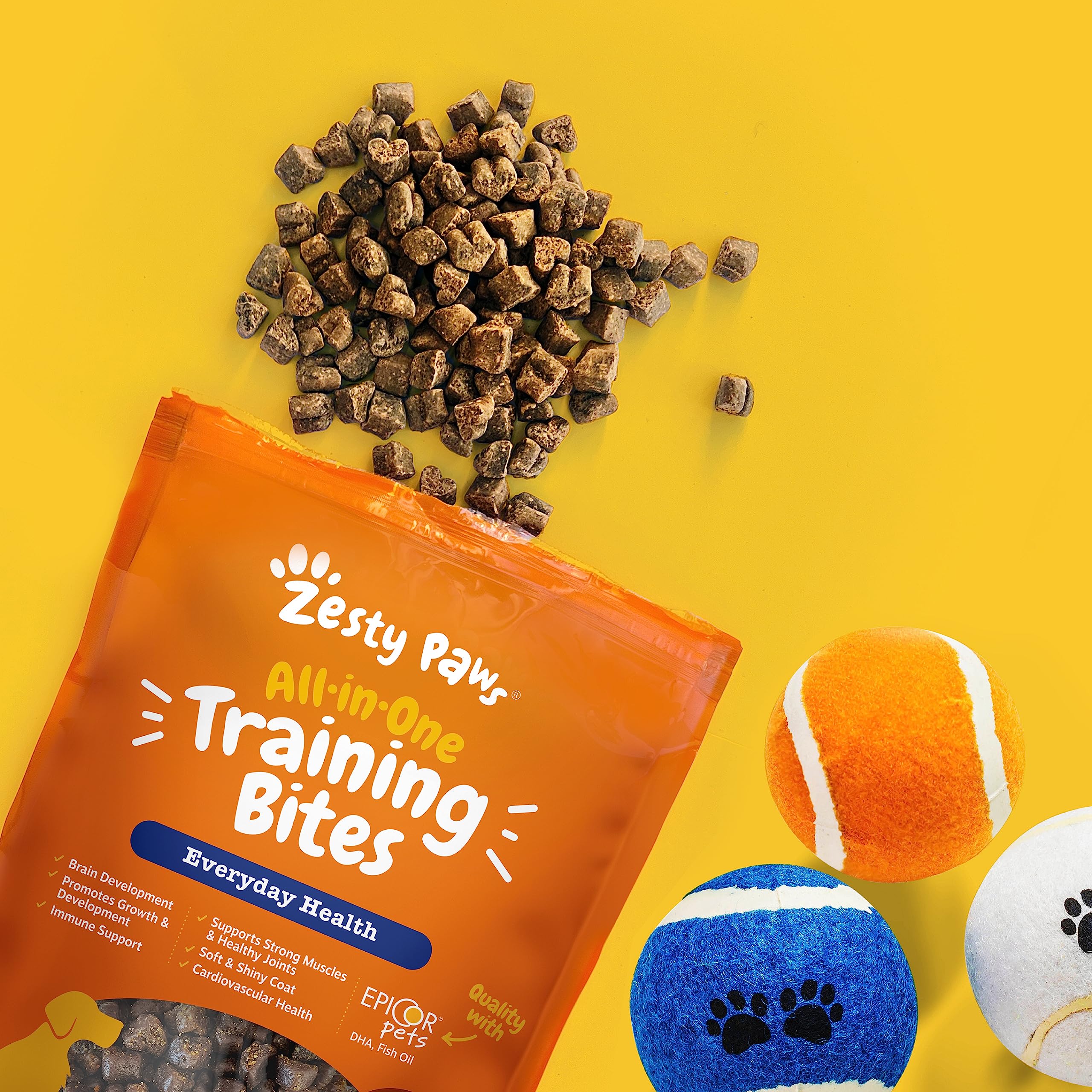 Zesty Paws bacon-flavor chew—tempting reward for consistent training.