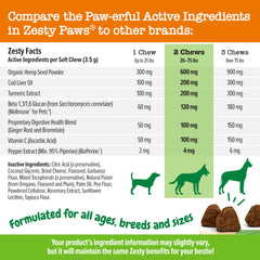 Zesty Paws dog chew close-up with soft texture for daily feeding.