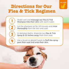 Zesty Paws flea-tick spray beside yard grass for easy home protection