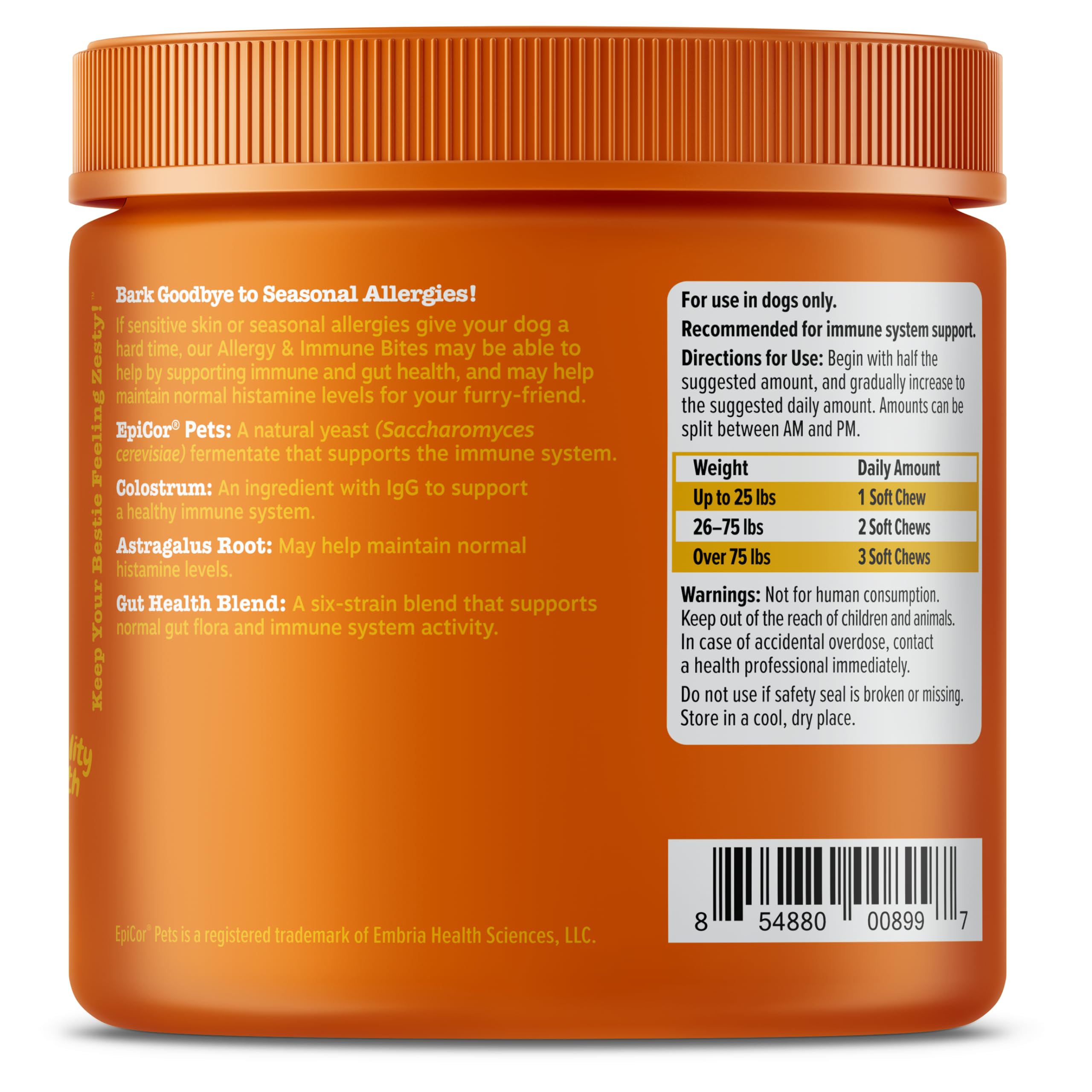 Zesty Paws Lactobacillus acidophilus probiotic image highlights gut health benefits for dogs