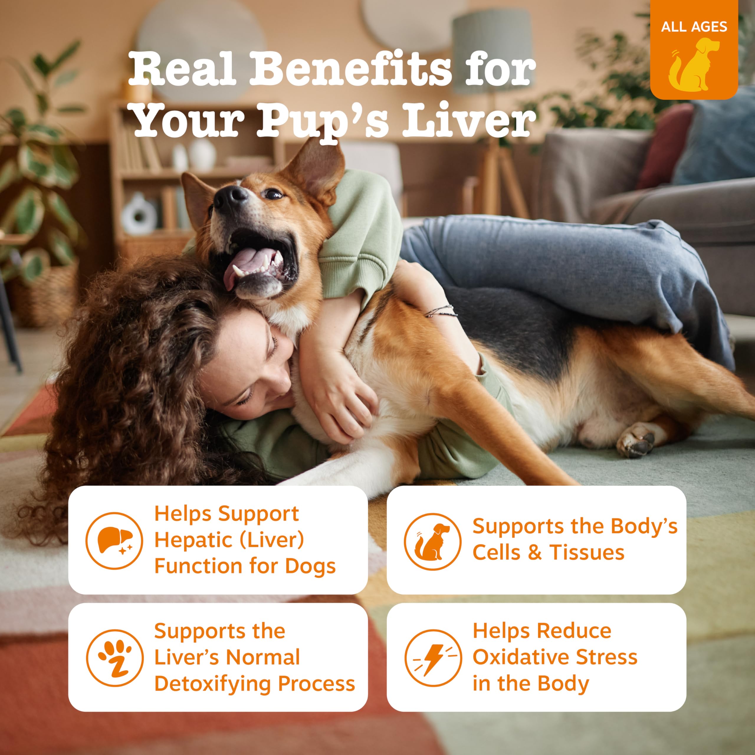 Zesty Paws Liver Support Silactive milk thistle close-up highlights herbal liver support