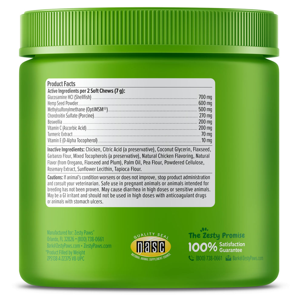 Zesty Paws Mobility Bites 90-count packaging ready for daily use.