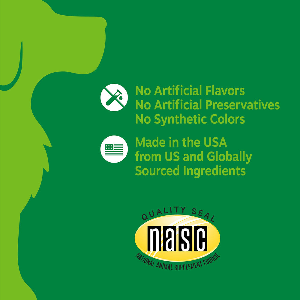 Zesty Paws Mobility Bites turmeric extract note for joint comfort.