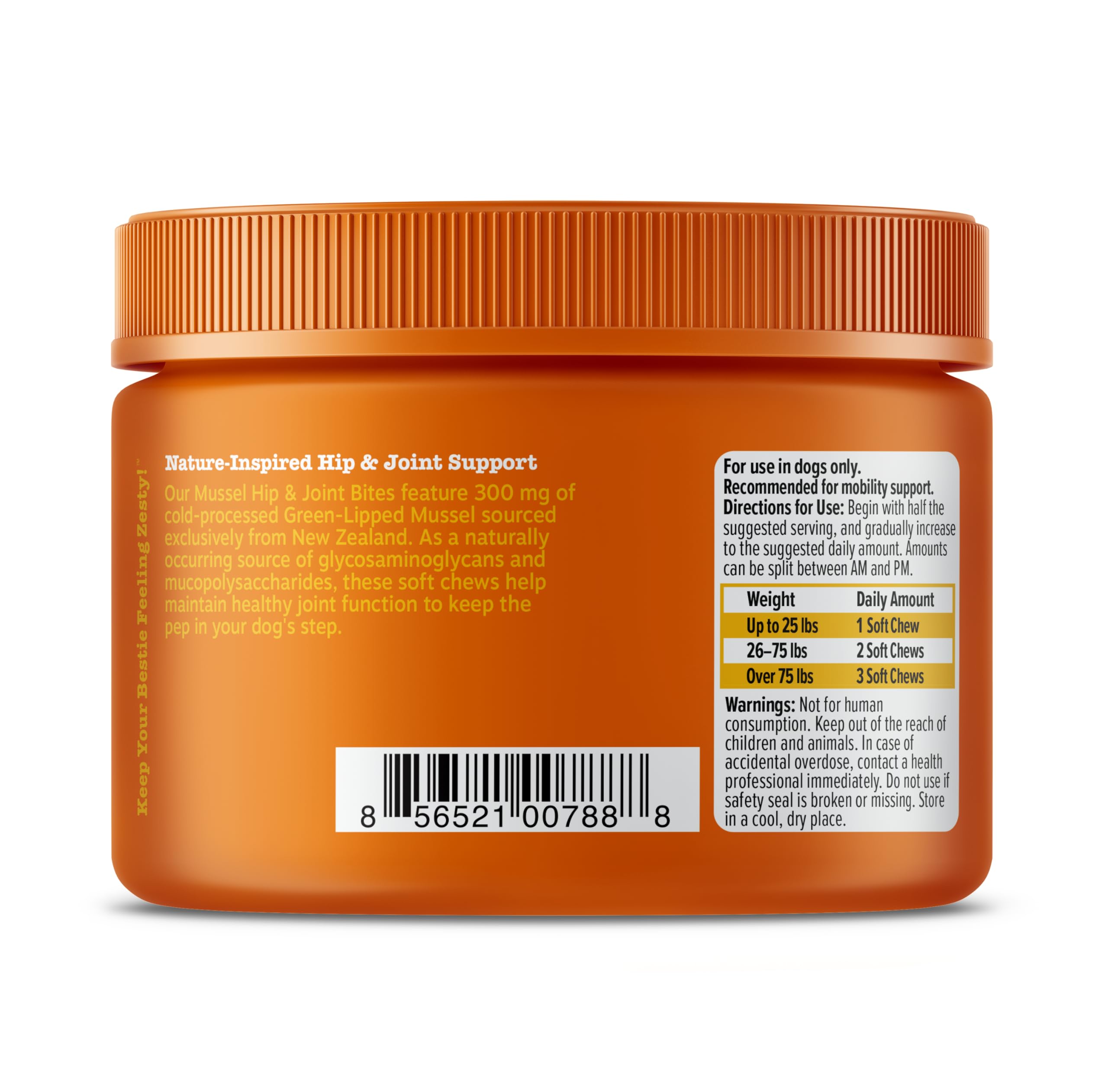 Zesty Paws Mussel Mobility Bites soft chew texture detail.