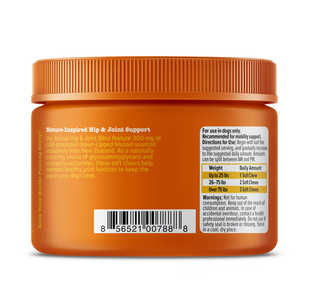 Zesty Paws Mussel Mobility Bites soft chew texture detail.