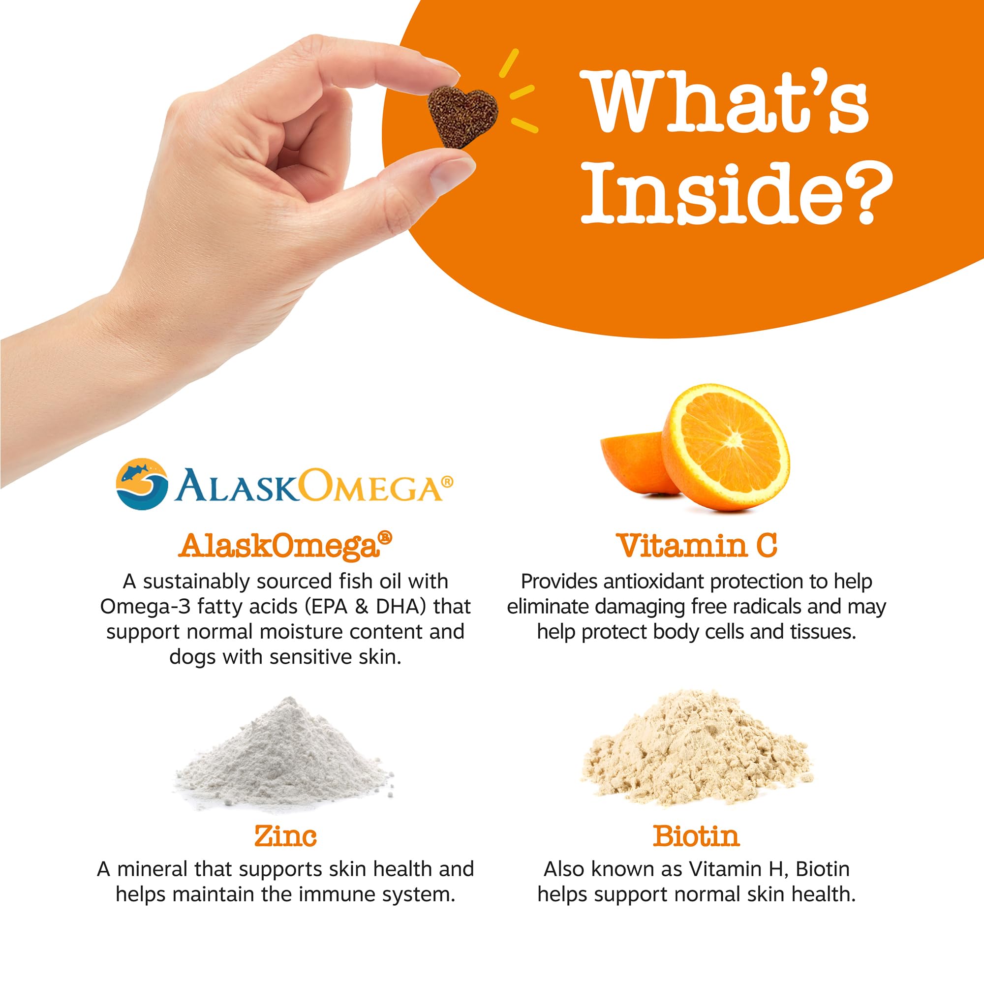 Zesty Paws omega-3 dog fish oil bottle highlights EPA and DHA benefits.