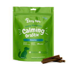 Zesty Paws OraStix package-front for calming dogs during stress events