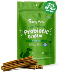Zesty Paws OraStix packaging front for easy daily dental-immune support.