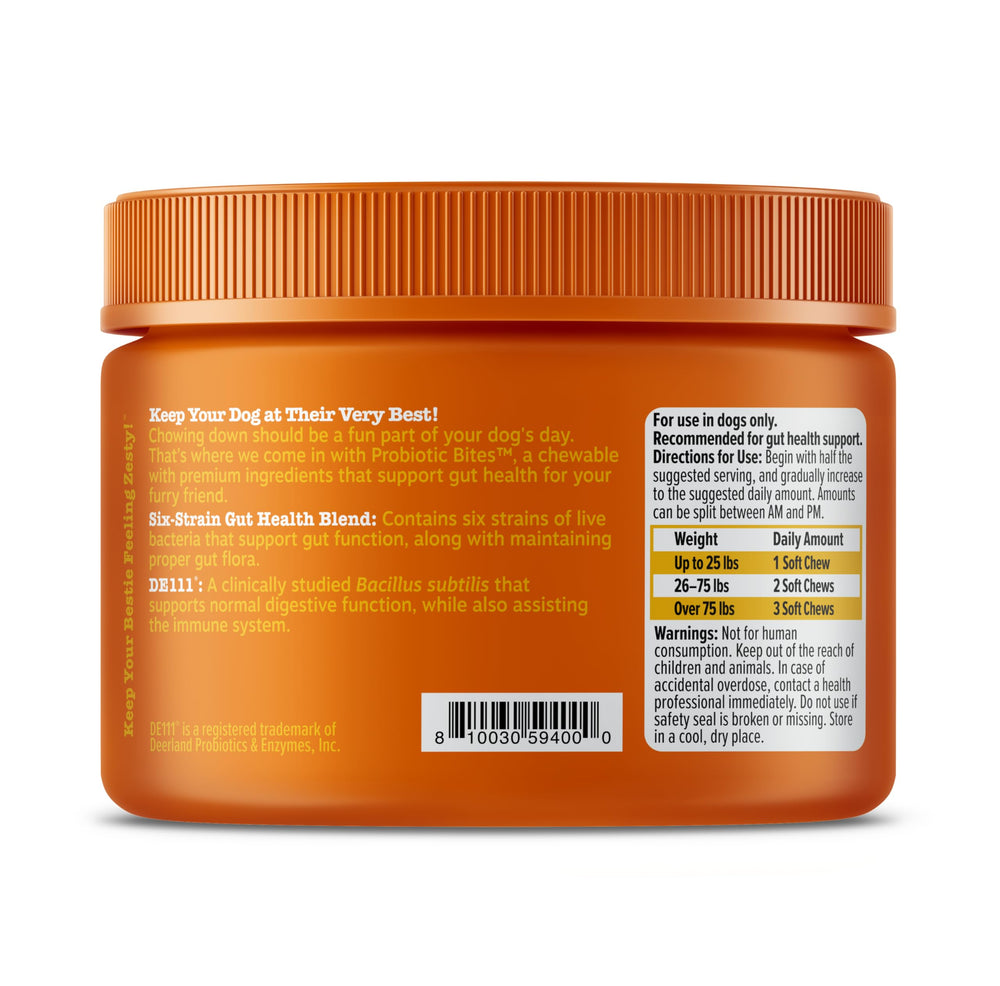Zesty Paws Probiotics for Dogs any-size dogs serving suggestion graphic