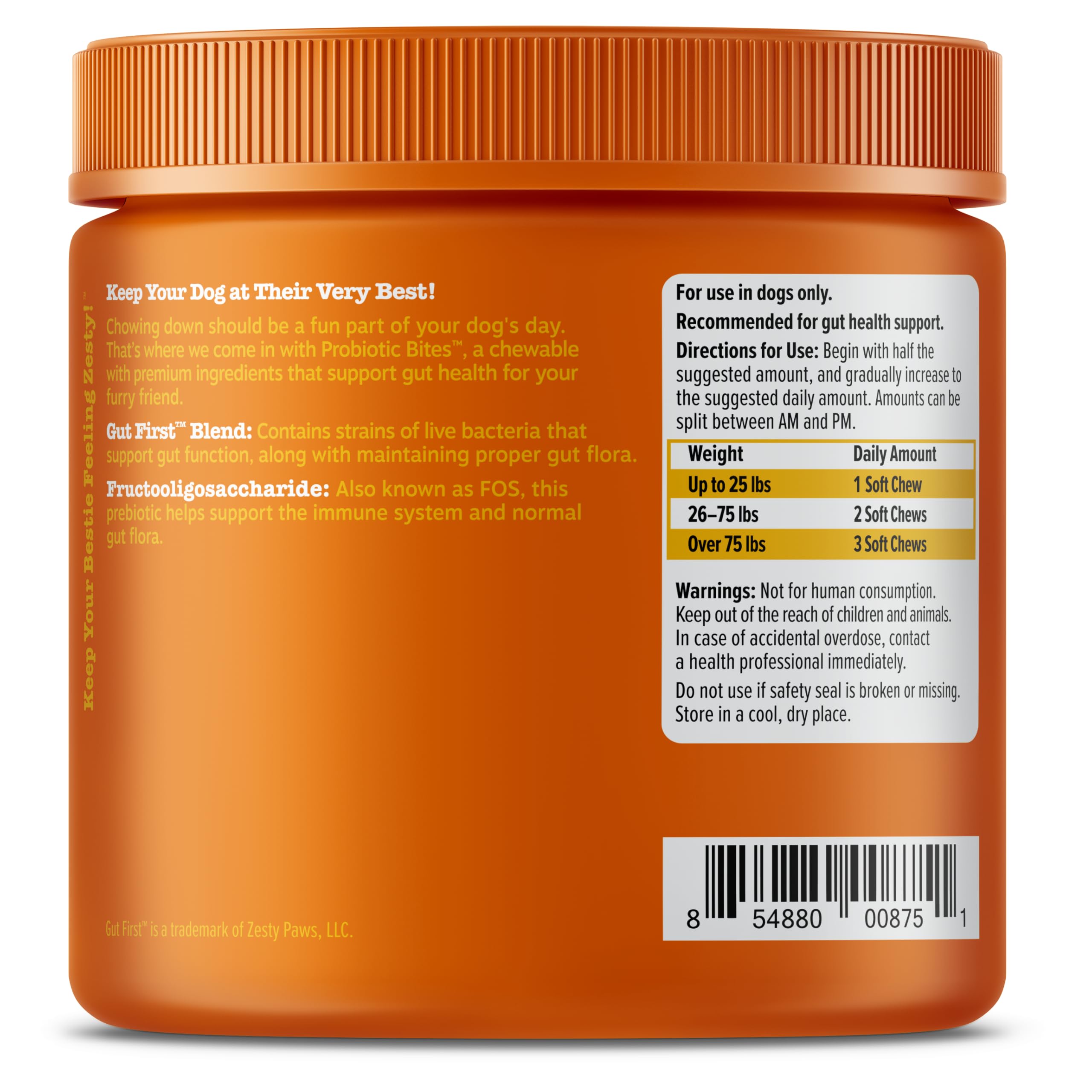 Zesty Paws Probiotics for Dogs immune-support imagery.