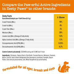 Zesty Paws training treats with fish oil—omega-3 and omega-6 for mobility.