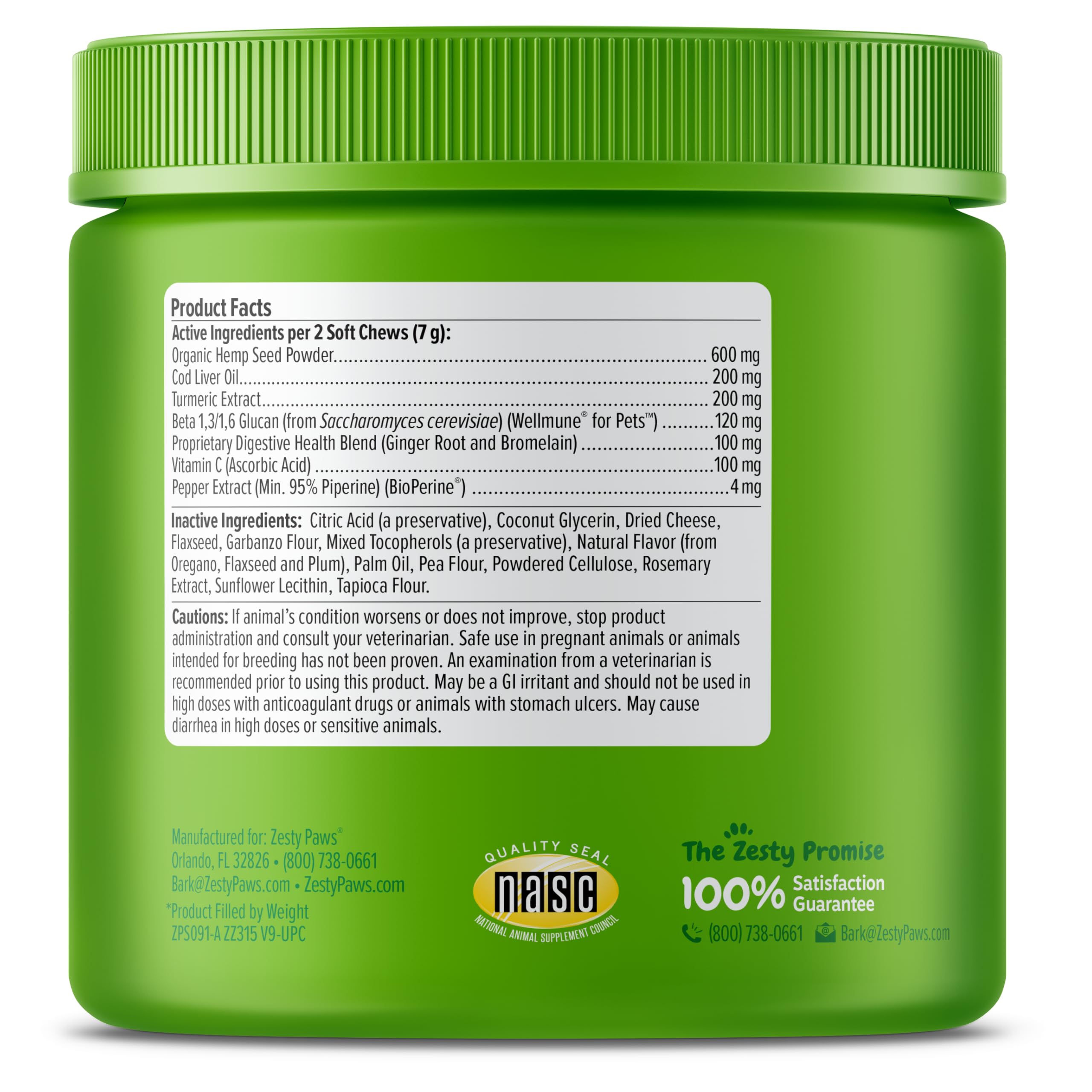 Zesty Paws turmeric with Bioperine aids absorption of curcuminoids.